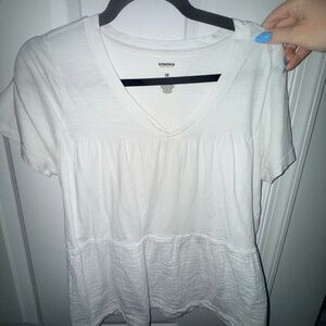 Sonoma Classic White Short Sleeve Top